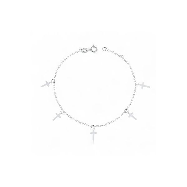 PULSEIRA 5 CRUZ QUADRADA PRATA 925