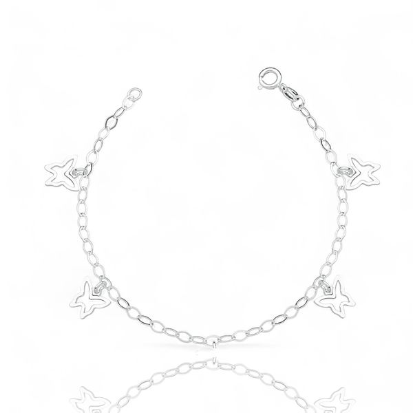 PULSEIRA 4 BORBOLETA PRATA 925
