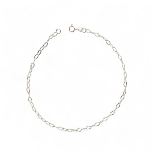 TONOZELEIRA ELO OVAL TRABALHADA PRATA 925
