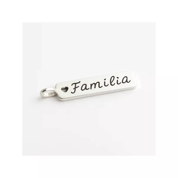 PINGENTE FAMILIA VAZADA PLACA RETANGULAR