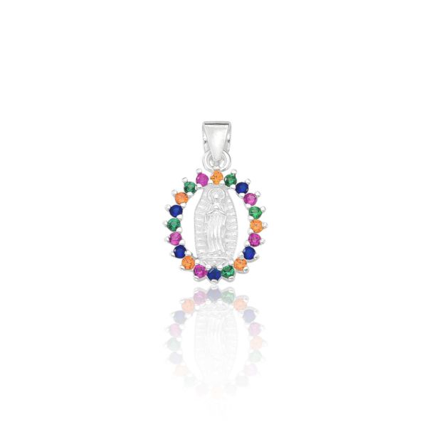 PINGENTE NOSSA SENHORA APARECIDA COM ZIRCONIA COLORIDA