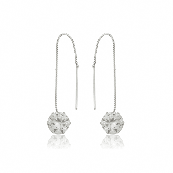 BRINCO REDONDO ZIRCONIA 8MM CORRENTE VENEZIANA