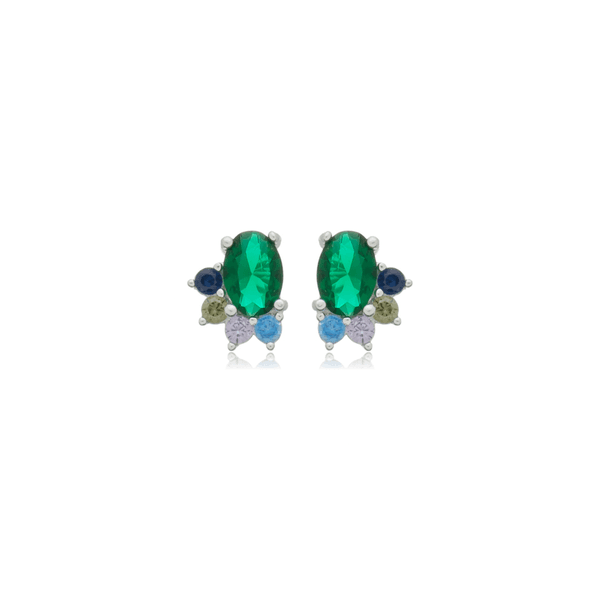 BRINCO ZIRCONIA OVALVERDE E COLORIDAS