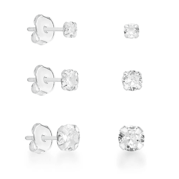 TRIO ZIRCONIA REDONDO CRISTAL