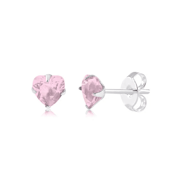 BRINCO ZIRCONIA CORACAO ROSA 5MM