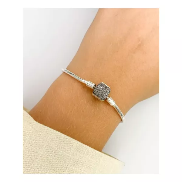 PULSEIRA PRATA 925 BERLOQUE TAMBOR CILINDRO ESCRITO 16CM