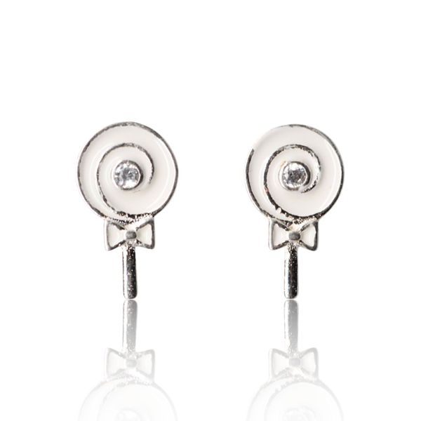 BRINCO INFANTIL LOLLIPOP BRANCO COM ZIRCONIA