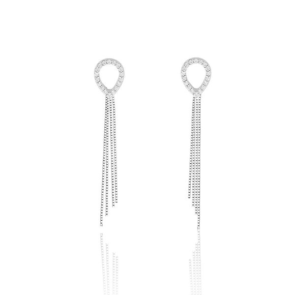 BRINCO GOTA CRAVEJADA COM FIO VENEZIANA