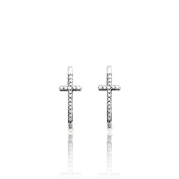 BRINCO EAR HOOK ENVELHECIDO CRUZ
