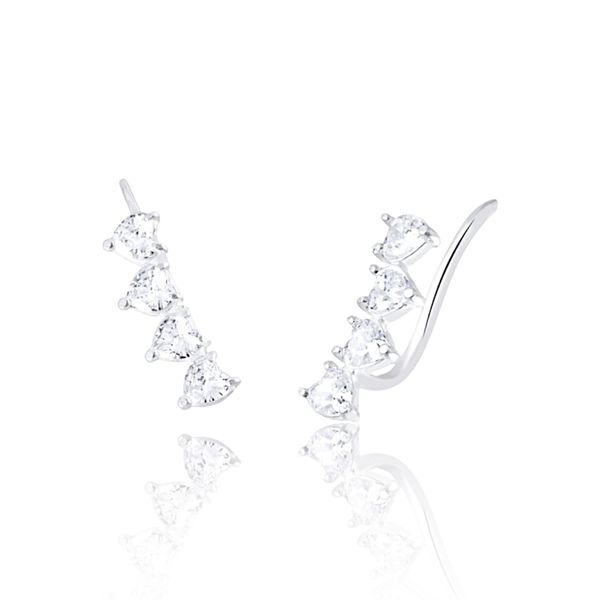 BRINCO EAR CUFF ZIRCONIA CORACAO