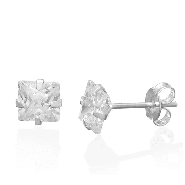 BRINCO ZIRCONIA QUADRADO 9MM
