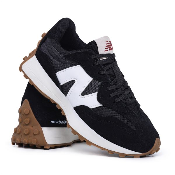 New Balance 327 preto - Couro 