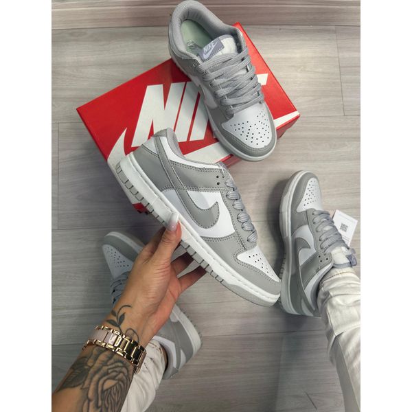 Nike Dunk Branco Cinza Luxo