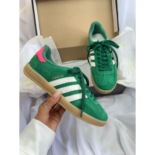 Adidas Gazelle Verde com Rosa 
