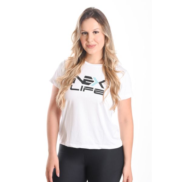 Camiseta Babylook Dry Fit Nexlife - Branco