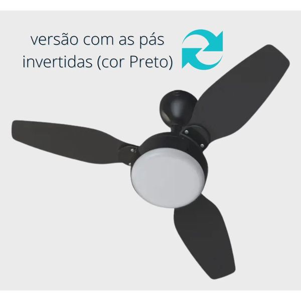 Ventilador De Teto Legacy Led Pt 3P Pr/Tabaco Inverter Bivolt - Ventisol