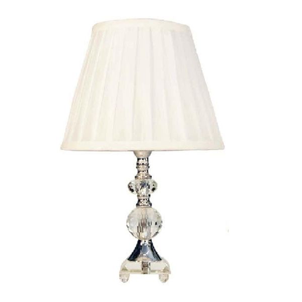 Abajur Cristal Vidro 35cm Brasil 1e27 Cúpula Branca