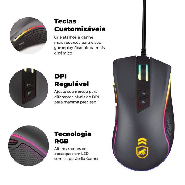 MOUSE GAMER DUAL SHOCK - GSHIELD