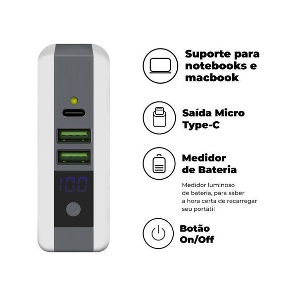 CARREGADOR PORTÁTIL TRI FUNCTION (6700MAH) - GSHIELD