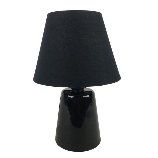 Abajur Luminária de Mesa Modena de Cerâmica Preto Kin Ligth AB610/PT