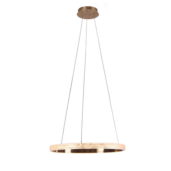 PENDENTE OCA DOURADO E TRANSP 32W 3000K 1881LM