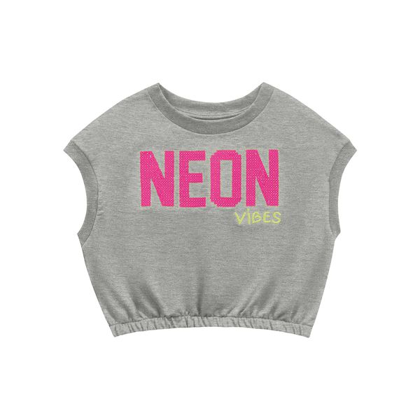 Blusa Playground Infantil Feminina 4 ao 10 - Cinza 