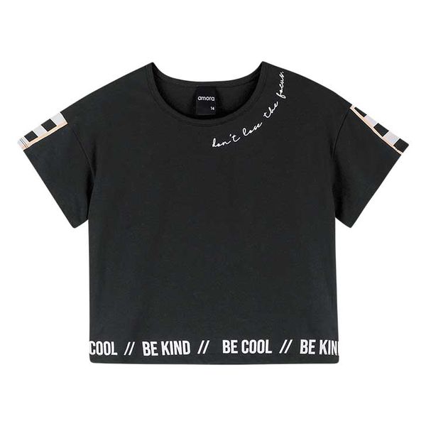 Blusa Amora Feminina 12 ao 18 - Preta