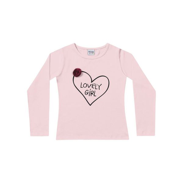 Blusa Manga Longa Fakini Infantil Feminina Tamanho 4 ao 10 Rosa