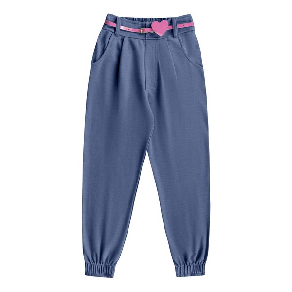 Calça Jogger Moletinho Feminina Playground 12-14-16 Azul Claro