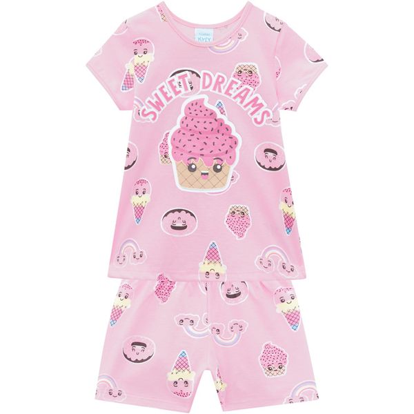 Pijama Kyly Bebê Feminino Estampa Cupcake - Brilha no Escuro