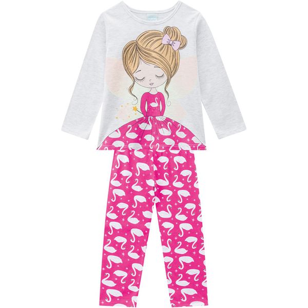 Pijama Manga Longa Kyly Infantil Feminino Tamanho 4-6-8