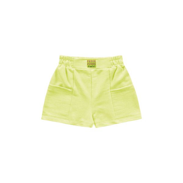 Short Fakini Infantil Feminino 4 ao 10 - Amarelo Fluorescente