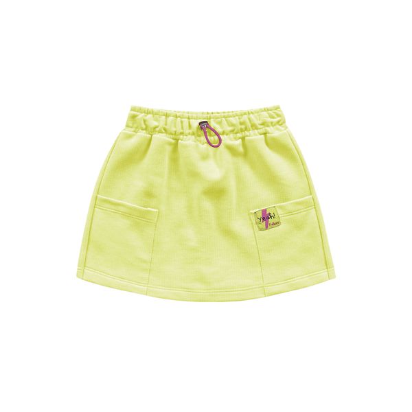 Short Saia Fakini Infantil Feminino 4 ao 10 - Amarelo Fluorescente