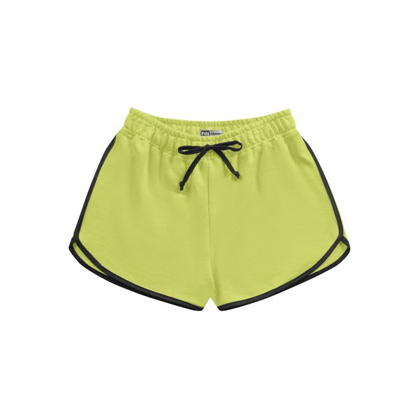 Short Fakini Infantil Feminino 12 ao 18 - Amarelo Fluorescente