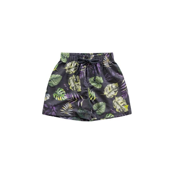 Bermuda Tactel Playground Infantil Masculina 4 ao 10 Preta