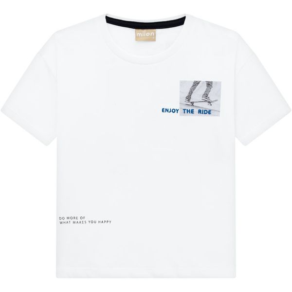 Camiseta Milon Infantil Masculina 4-6-8 - Branca