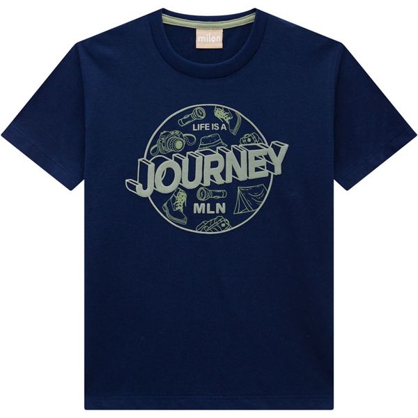 Camiseta Milon Masculina Infantil 4-6-8 - Azul Marinho