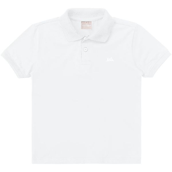 Camiseta Gola Polo Milon Infantil 10-12-14 - Branca