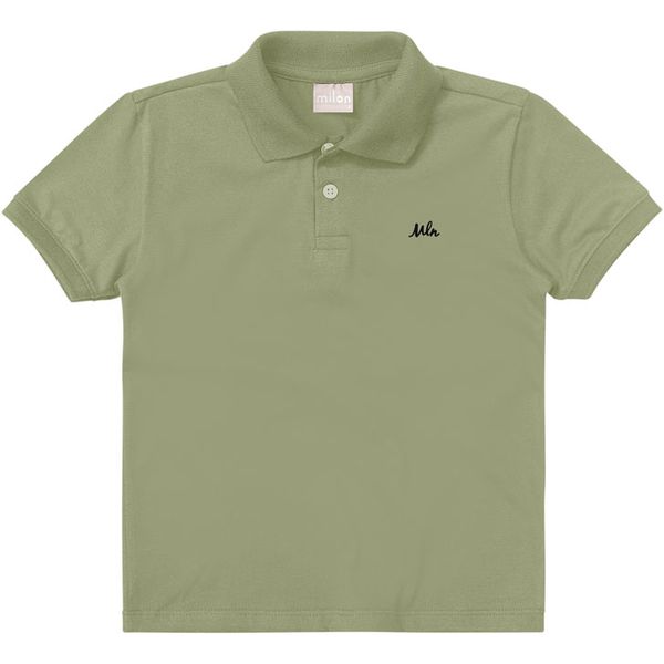 Camiseta Gola Polo Milon Infantil 4-6-8 - Verde Musgo