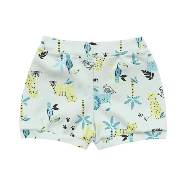 Short Kiko Baby Bebê Masculino RN ao G - Verde Claro Estampado