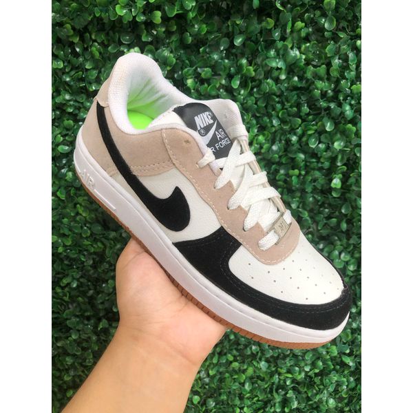 Nike Air Force Branco Preto e Nude 