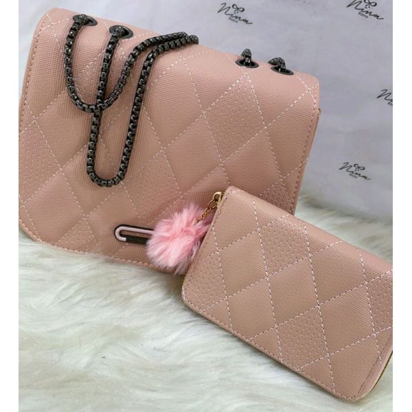 Bolsa Carteira Alça Ferro Rosa 