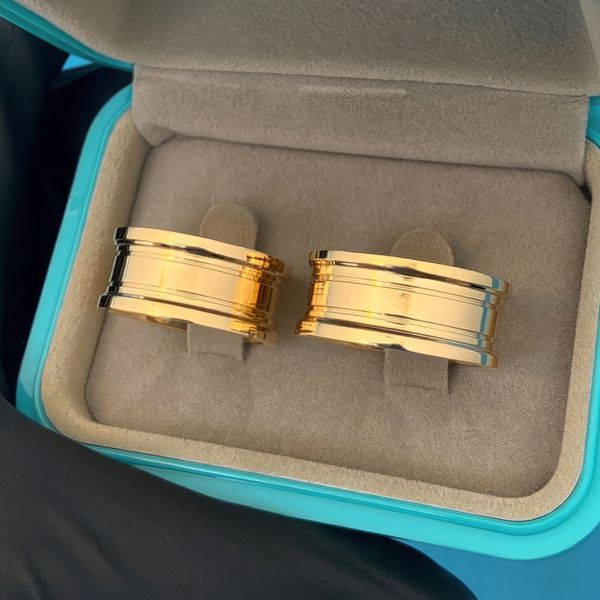 Par de Alianças Casamento Ouro 18k Amarelo 10mm Bordas Alta 2 Frisos Polido 40g 