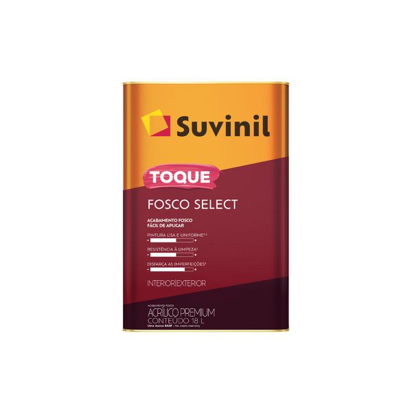 Tinta Acrílica Toque Fosco Select Palha 18L Suvinil 