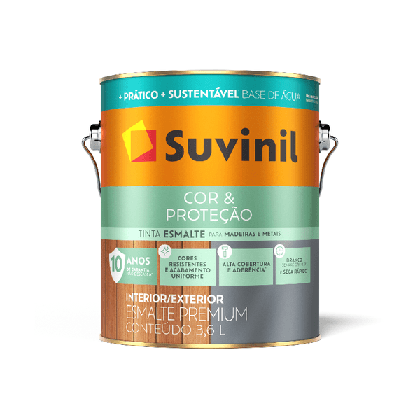 Tinta Esmalte Cor & Proteção Base Água Branco Acetinado 3,6L Suvinil