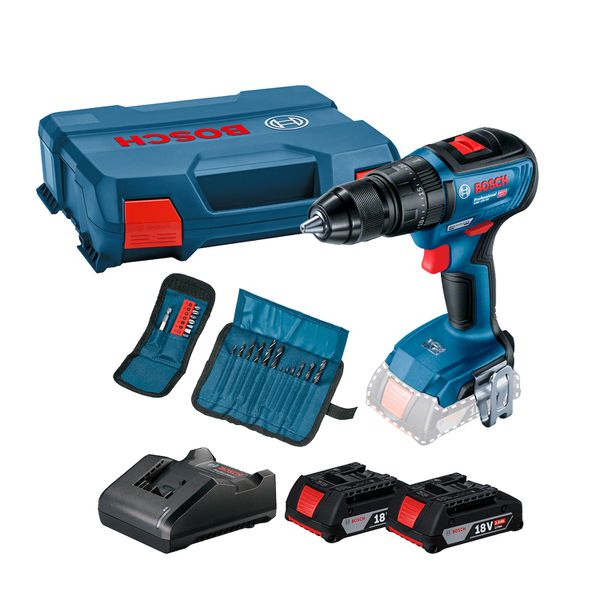 Parafusadeira Furadeira Impacto GSB 18V-50 mala + 23ac. + 2 bat Bosch
