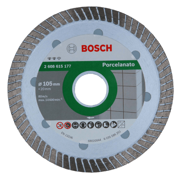 Discos diamantado Expert Porcelanato Turbo 105x20x1,4x8mm Bosch 