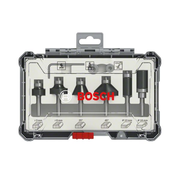 Jogo de Fresas Standard encaixe de 6 mm c/ 6 peças Bosch 