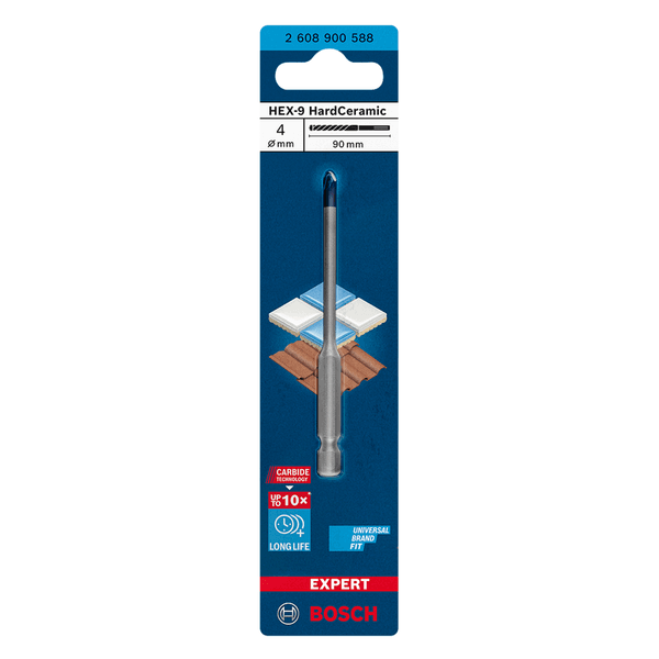 Broca P/ Porcelanato EXPERT HEX-9 Hard Ceramic 4x90mm Bosch