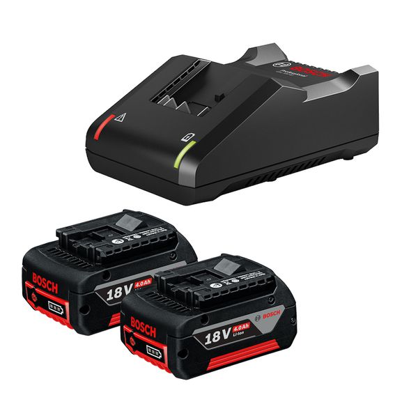 Kit 2 Baterias GBA 18V 4Ah + Carregador GAL18V-40 Bivolt Bosch